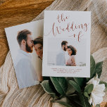 Elegant Romance | Terracotta Two Photo Wedding Invitation<br><div class="desc">These beautiful earth tone terracotta and white wedding invitations feature romantic,  modern calligraphy and two of your favourite personal photos for a simple,  minimalist look that is still completely stylish.</div>