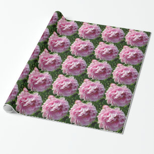 Elegant romanic pink floral flowers pink Peonies Wrapping Paper