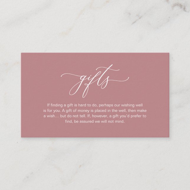 Elegant Romantic, A note on gifts, Dusty Rose Enclosure Card (Front)