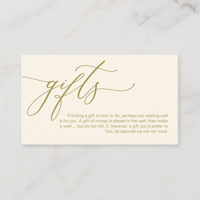 Elegant Romantic, A note on gifts, Money Cash Enclosure Card (Front)
