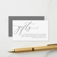 Elegant Romantic, A note on gifts, Money Cash