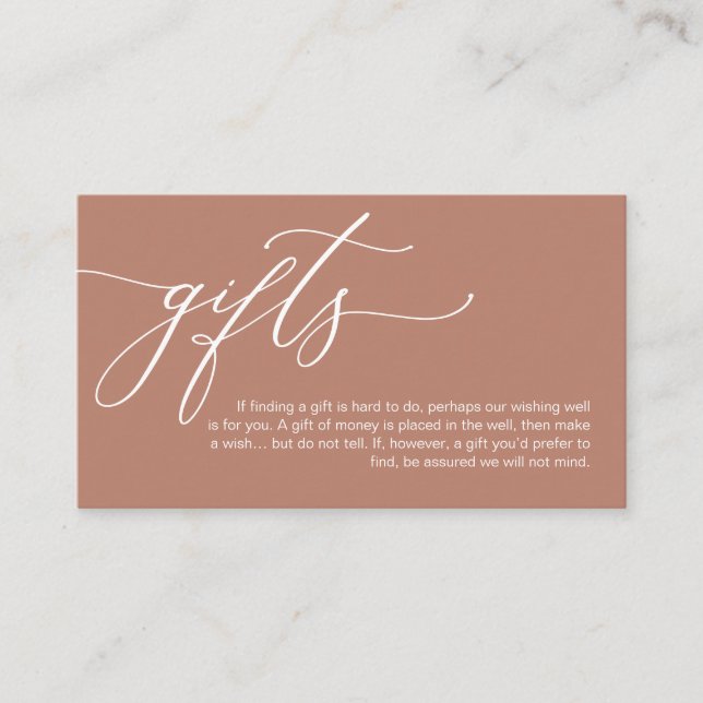 Elegant Romantic, A note on gifts, Money Cash Enclosure Card (Front)