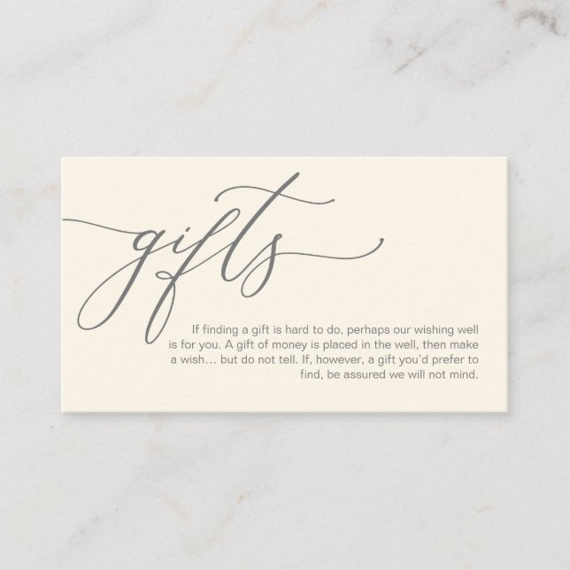 Elegant Romantic, A note on gifts, Money Cash Enclosure Card (Front)
