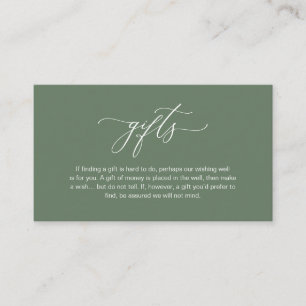 Elegant Romantic, A note on gifts, Sage Green Enclosure Card
