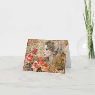 Elegant Romantic Abstract Art Blank Note Card