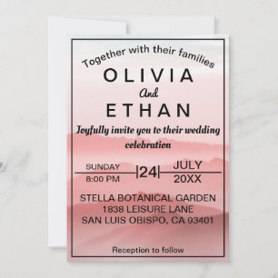 Elegant Romantic Abstract Mountain Chic Wedding Invitation