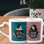 Elegant Romantic Anniversary Fairytale Love Coffee Mug Set<br><div class="desc">Celebrate love and connection with this exquisite pair of heart-handled lover’s mugs, featuring a timeless quote from William Shakespeare’s King John: “He is the half part of a blessed man, left to be finished by such as she: And she a fair divided excellence, whose fullness of perfection lies in him.”...</div>