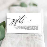 Elegant Romantic, Black script, A note on gifts