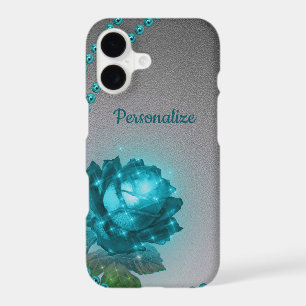 Elegant Romantic Blue Crystal Rose Pearls