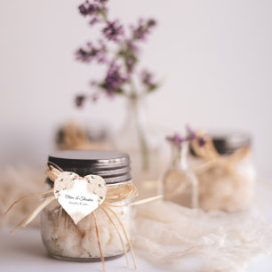 Elegant Romantic Blush Pink Floral Blossom Wedding Heart Sticker