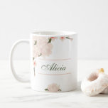 Elegant Romantic Blush Pink Floral Bridesmaid Gift Coffee Mug<br><div class="desc">Simple elegant, romantic design features blush pink watercolor flowers with soft colours and botanical accents. This personalised Bridesmaid Mug is the perfect gift as either a bridesmaid proposal or thank you for being my bridesmaid gift. Select your name to customise your bridesmaid mug. Matching items are available. Similar designs are...</div>