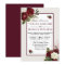 Elegant Romantic Burgundy Floral Wedding Invite