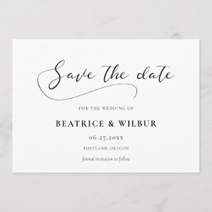 Elegant romantic calligraphy save the date