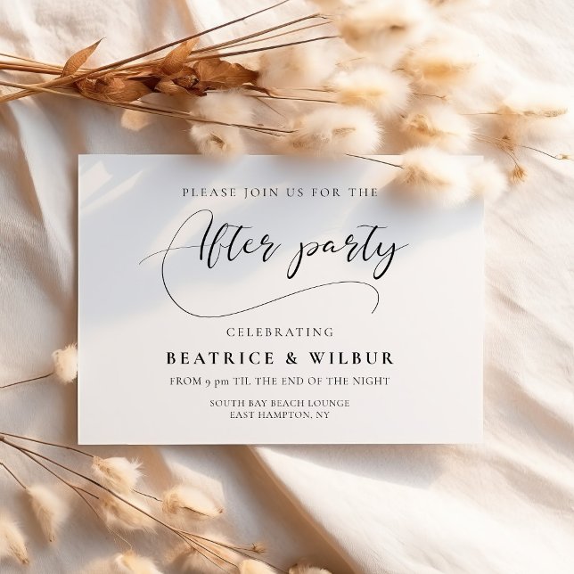 Elegant romantic calligraphy wedding after party invitation (Creator Uploaded)
