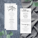 Elegant Romantic Calligraphy  Wedding Program<br><div class="desc">Elegant Romantic Calligraphy Wedding Program.</div>