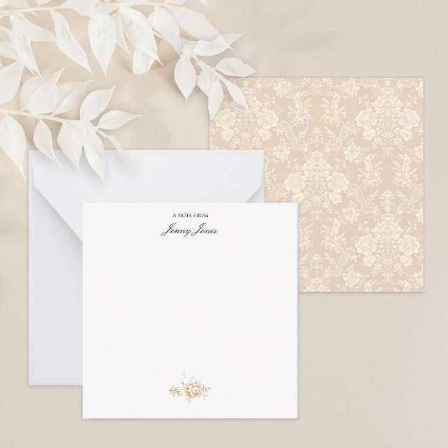 Elegant Romantic Chic Floral Damask-Cream Card (Creator Uploaded)