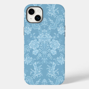 Elegant Romantic Chic Floral Damask-Pastel Blue Case-Mate iPhone 14 Plus Case