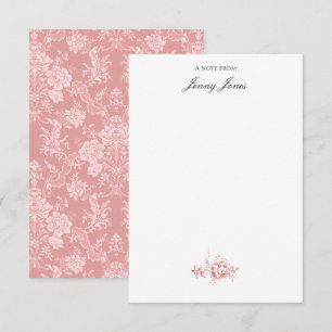 Elegant Romantic Chic Floral Damask-Pastel Pink Card
