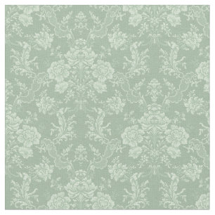 Elegant Romantic Chic Floral Damask-Sage Green Fabric