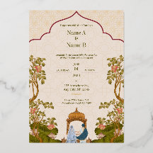 Elegant Romantic Colourful Wedding Card