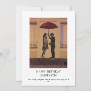 Elegant Romantic Couple Birthday Photo Greeting Card