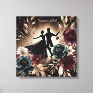 Elegant Romantic Dancing Couple Personalised Canvas Print
