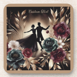 Elegant Romantic Dancing Couple Personalized Coaster
