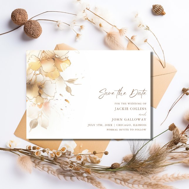 Elegant Romantic Fall Floral Wedding Save The Date (Elegant Romantic Fall Floral Wedding Save The Date)