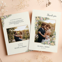 Elegant Romantic Floral Thank You Photo