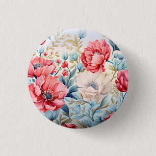 Elegant Romantic Flower Botanical Garden 3 Cm Round Badge