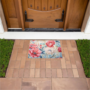 Elegant Romantic Flower Botanical Garden Doormat