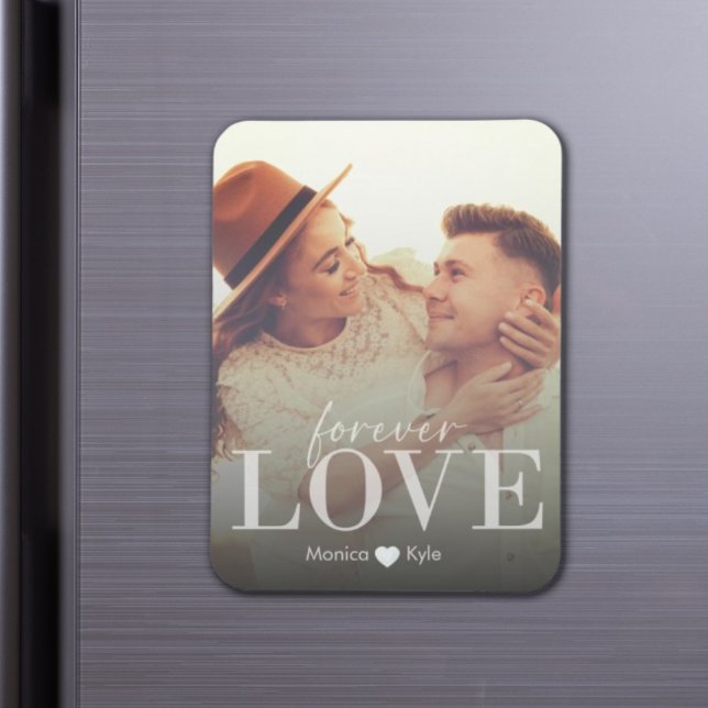 Elegant Romantic Forever Love Custom Photo  Magnet (Couples custome photo Forever Love Romantic magnet)