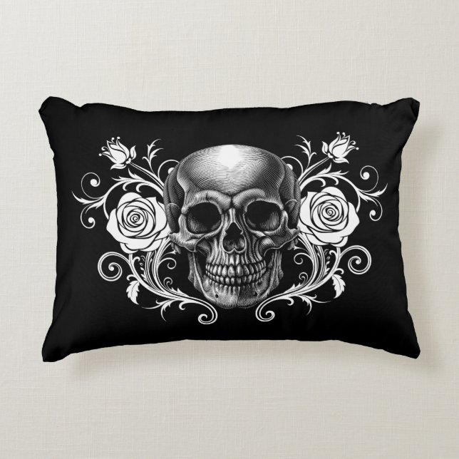Elegant, Romantic Goth Decorative Cushion (Front)