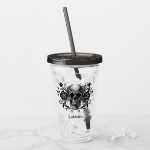 Elegant, Romantic Goth Personalized Acrylic Tumbler