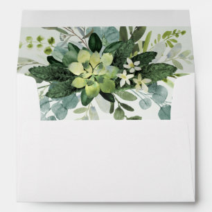 ELEGANT ROMANTIC GREENERY EUCALYPTUS  ENVELOPE