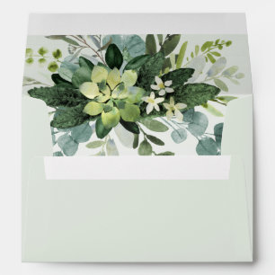 ELEGANT ROMANTIC GREENERY EUCALYPTUS TABLE NUMBERS ENVELOPE