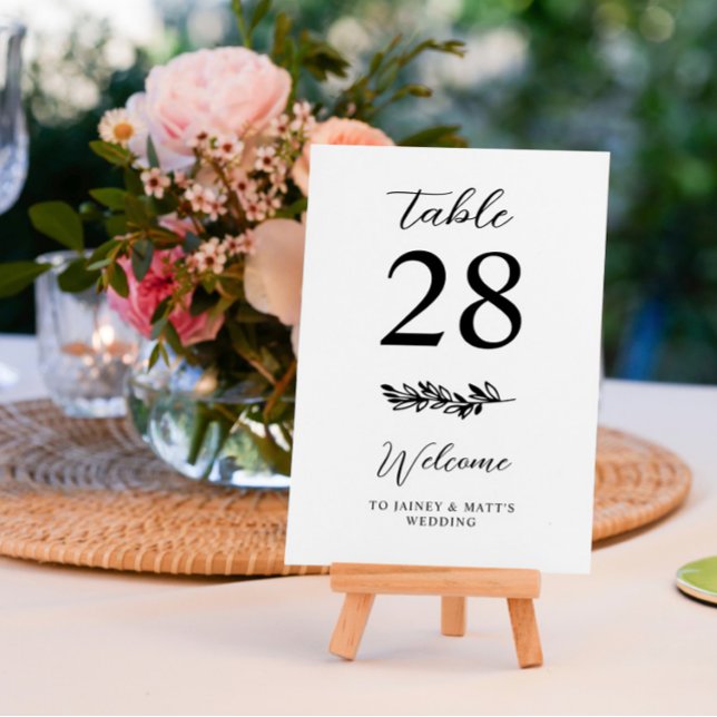 Elegant Romantic Greenery Wedding Table Number (Creator Uploaded)