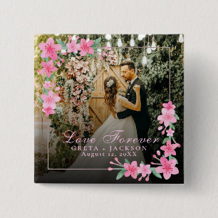 Elegant Romantic Happy Valentine's Day photo  15 Cm Square Badge
