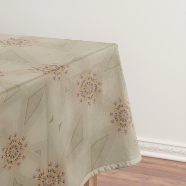 Elegant Romantic Kaleidoscopic Flowers Tablecloth (In Situ)