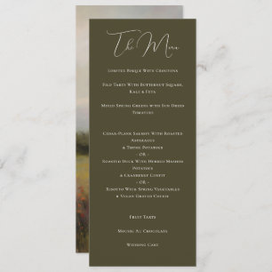 Elegant Romantic Landscape Painting Green Wedding Menu
