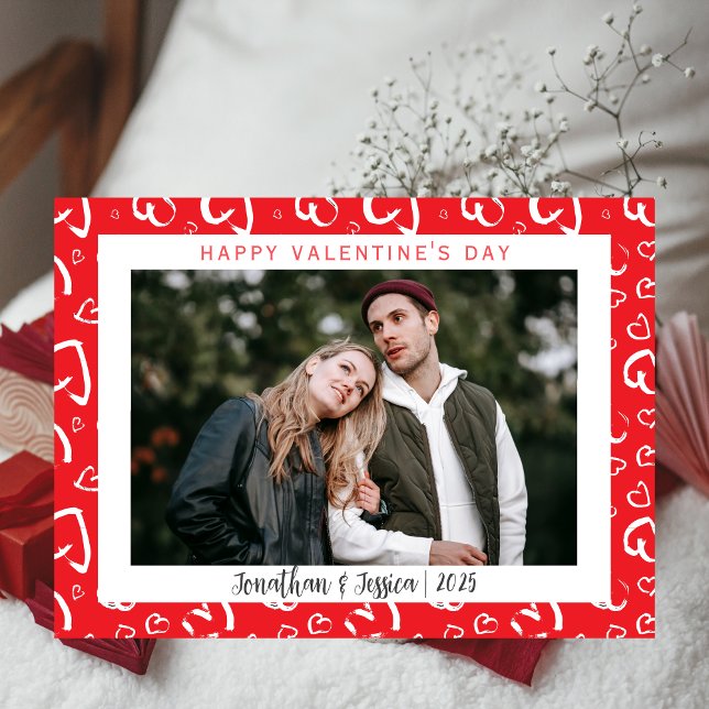 Elegant Romantic Love Couple Valentines Day Photo Holiday Card (Creator Uploaded)