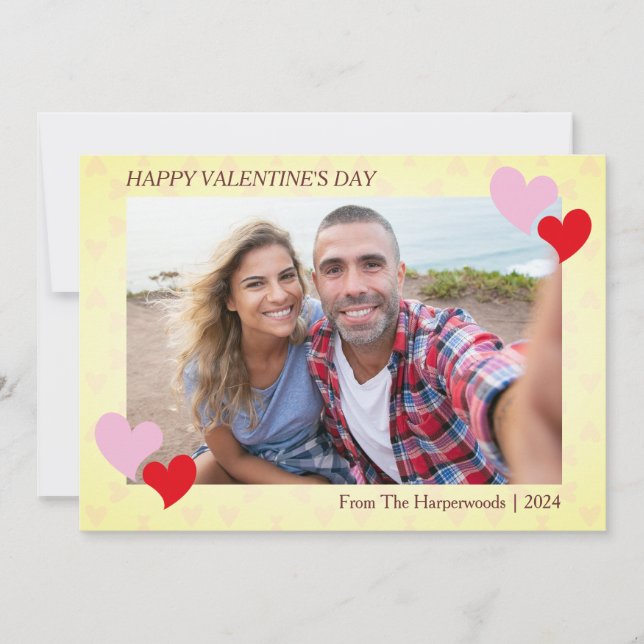 Elegant Romantic Love Valentines Day Couple Photo Card (Front)