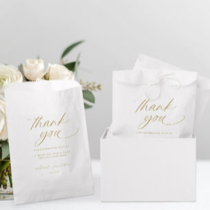 Elegant Romantic Modern Gold Wedding Thank You Favour Bag