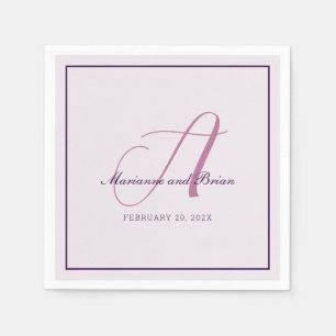 Elegant Romantic Modern Monogram  Napkin