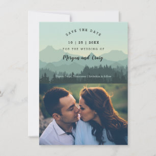 Elegant Romantic Mountains Landscape Save the Date