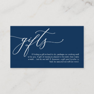 Elegant Romantic, Navy Blue, A note on gifts Enclosure Card