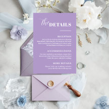 Elegant Romantic Purple details Enclosure Card
