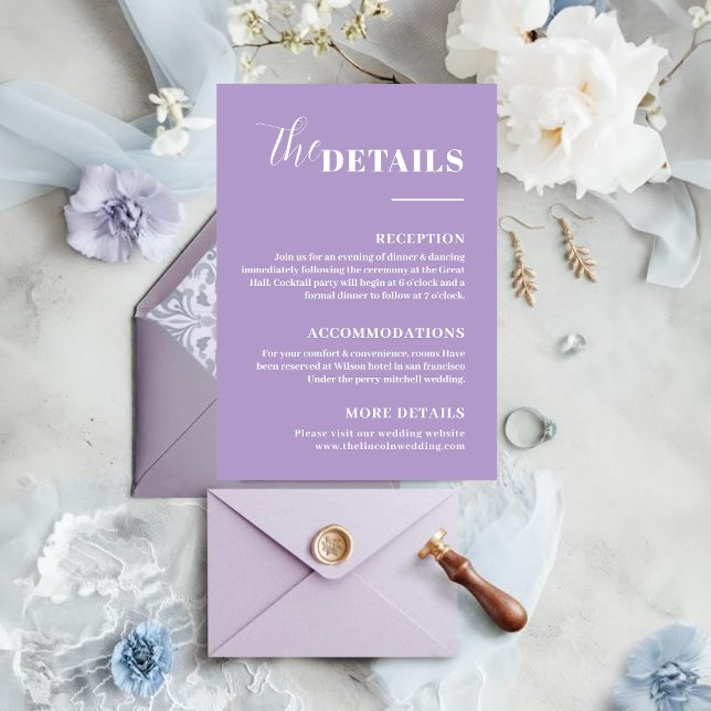 Elegant Romantic Purple details Enclosure Card (Creator Uploaded)