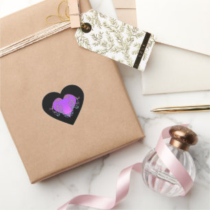 Elegant, Romantic Purple Heart with Flourish  Sticker