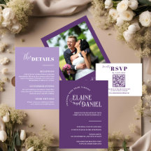 Elegant Romantic Purple with Photo Wedding